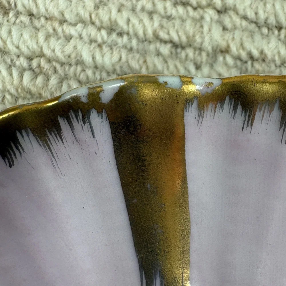 VTG Royal Sealy Saucer Plate 6in Pink Gold Vintage Mid Century Lustre Japan